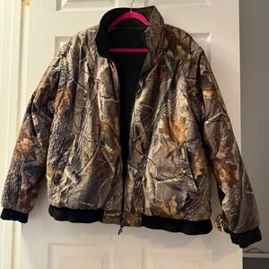 Remington Hardwoods Camo Reversible Jacket Men's Full Zip Realtree Camouflage